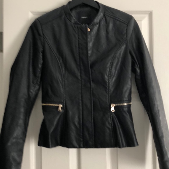 Black Faux Leather Moto Jacket - Picture 2 of 3